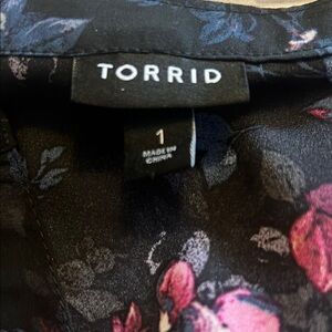 Torrid Black Floral Top